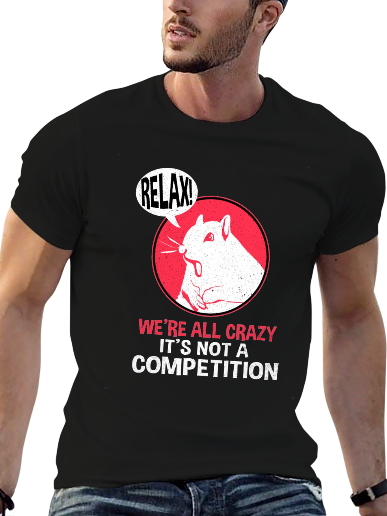 Relax! Crazy Squirrel Graphic Tee - Unisex Cotton T-Shirt