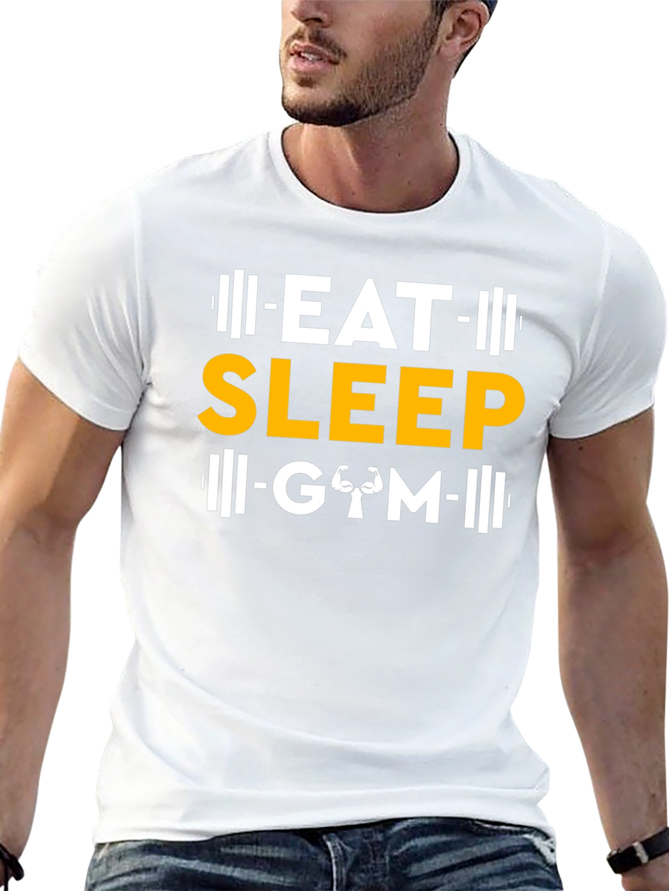 Eat Sleep Gym Black Graphic T-Shirt
