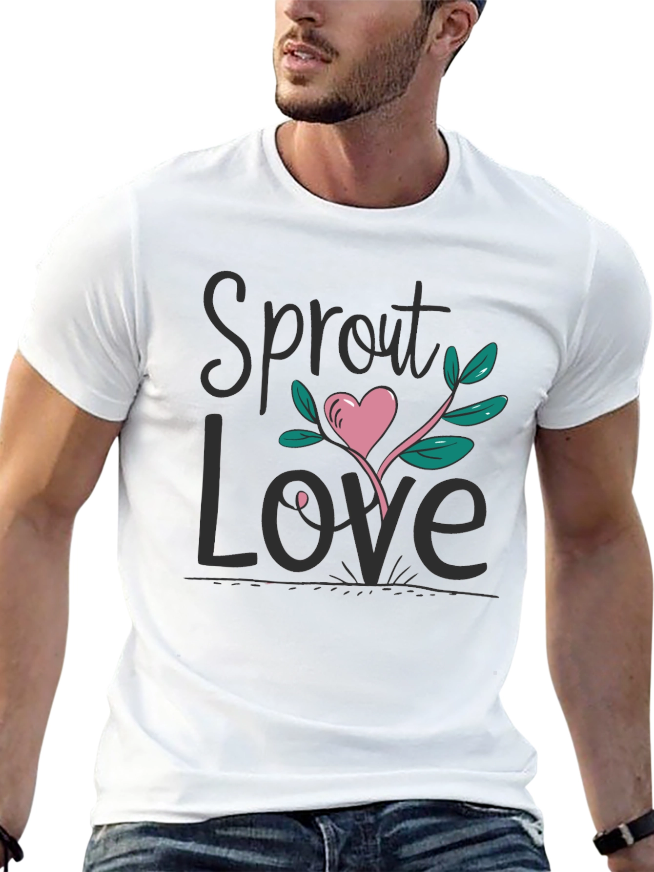 Sprout Love Black Graphic Tee