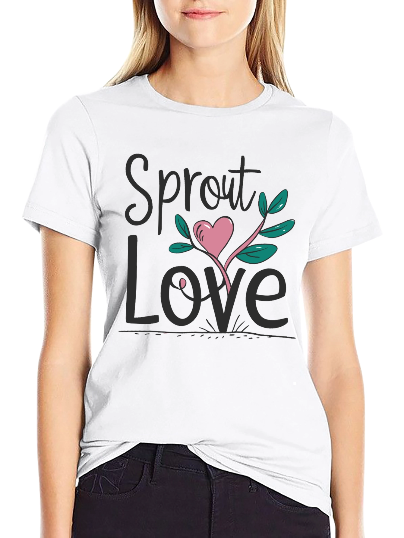 Sprout Love Black Graphic Tee