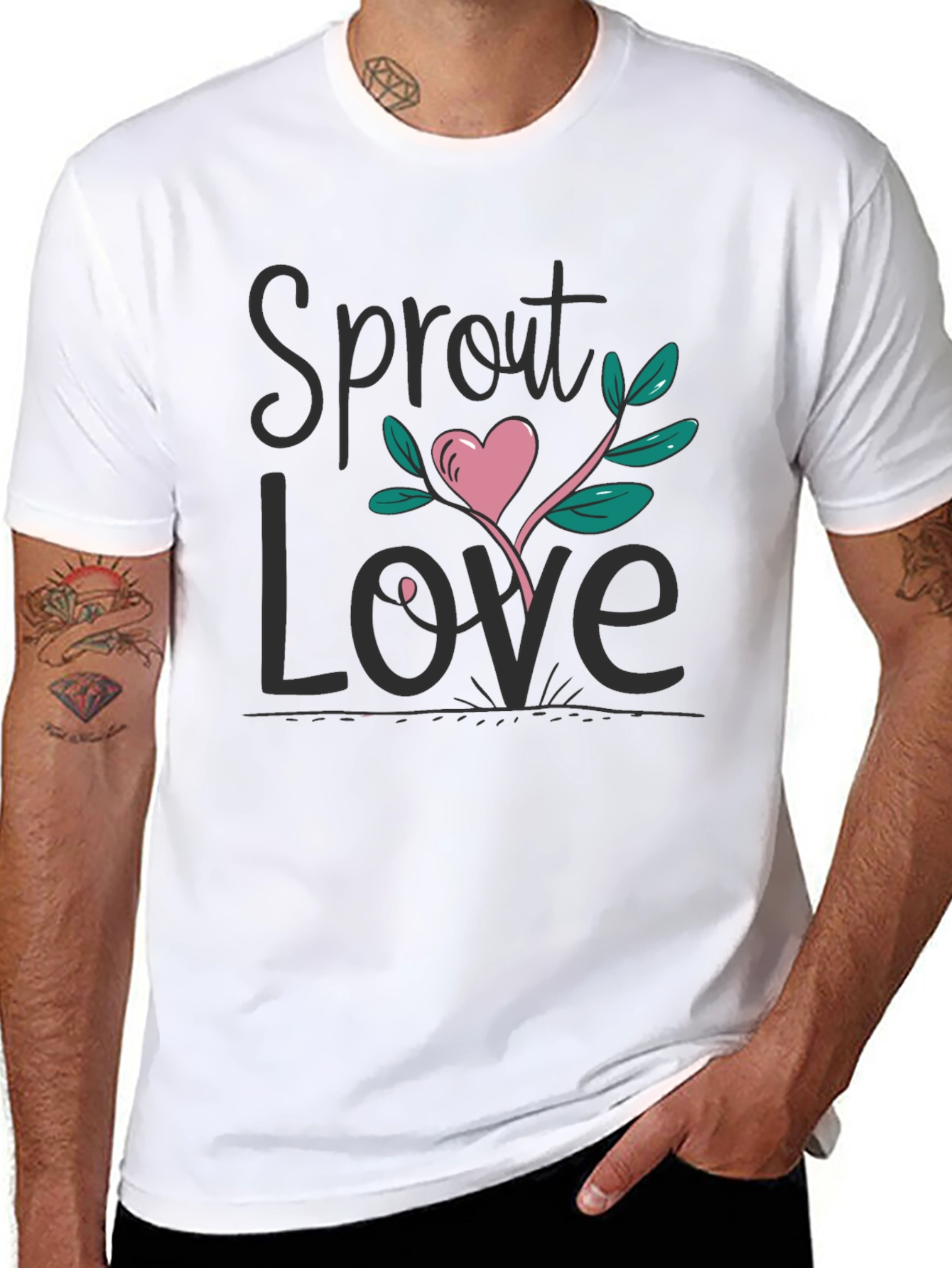 Sprout Love Black Graphic Tee