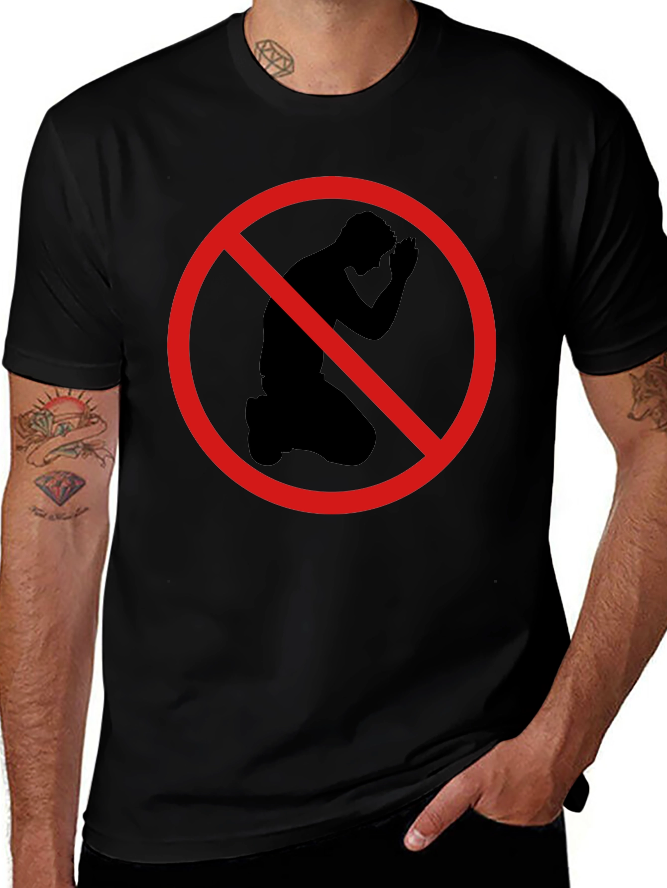 Black T-Shirt: No Kneeling Graphic Tee