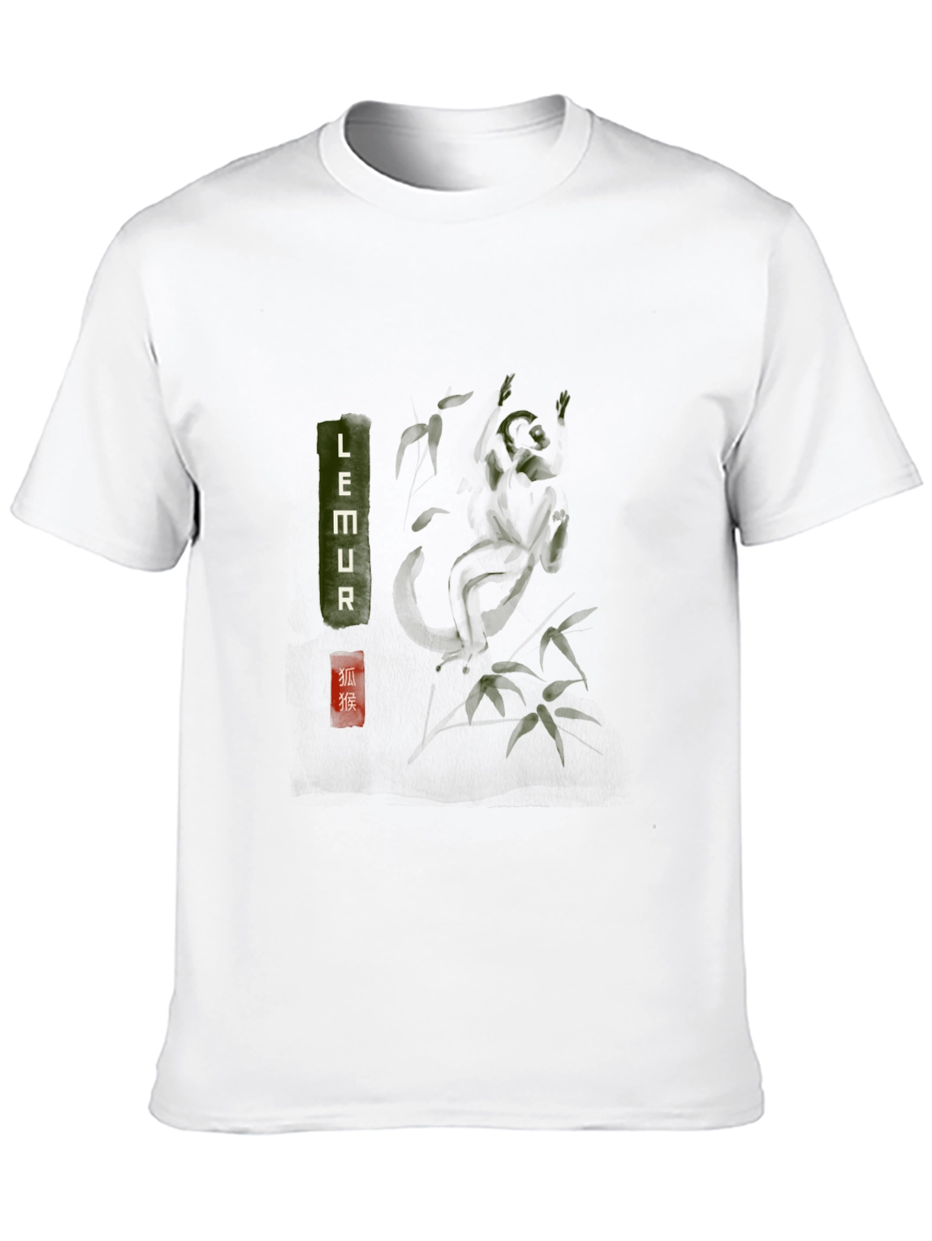 Lemur Graphic Print Crew Neck T-Shirt
