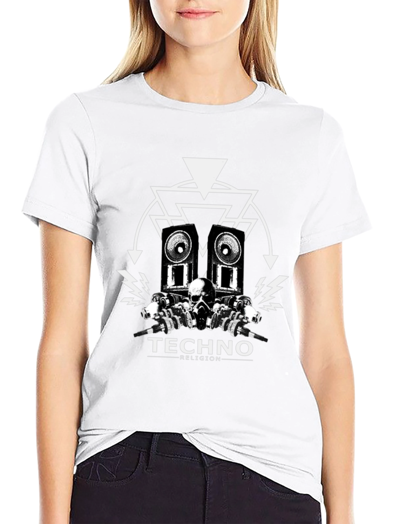 Techno Religion Black Graphic T-Shirt
