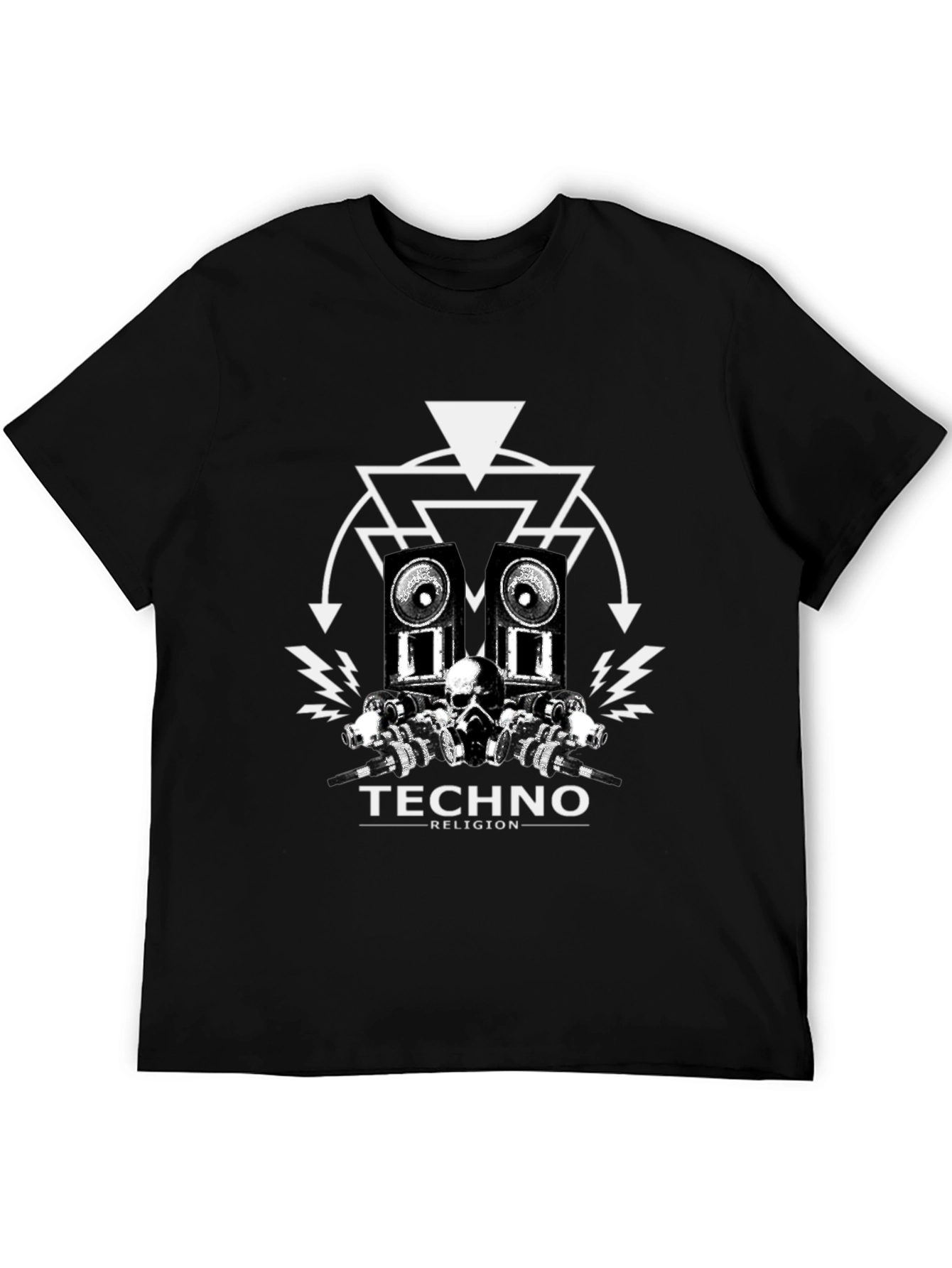 Techno Religion Black Graphic T-Shirt