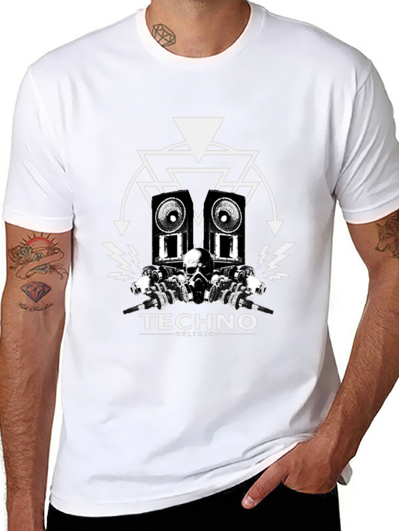 Techno Religion Black Graphic T-Shirt