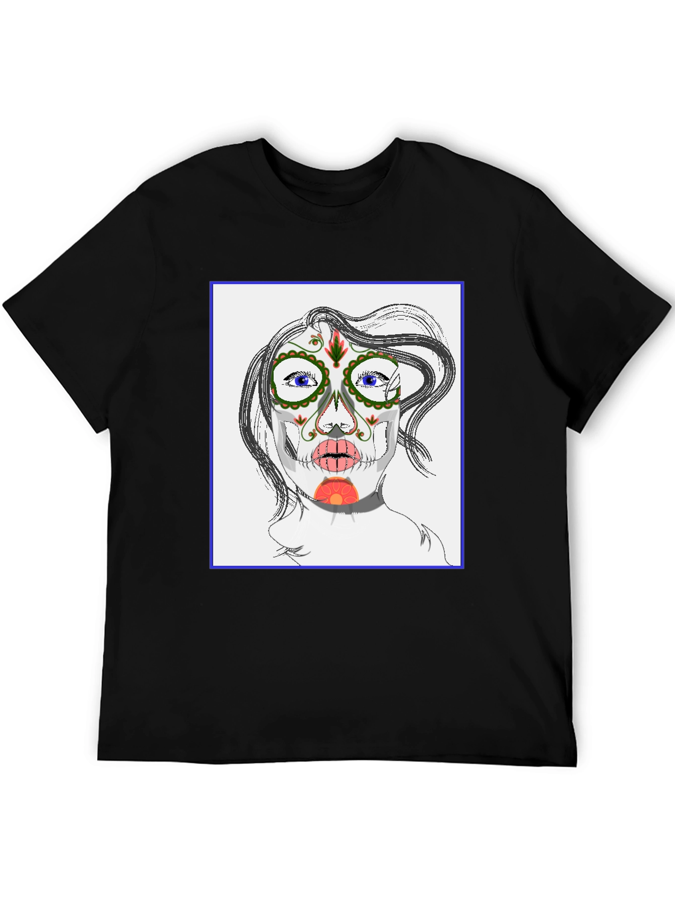 Sugar Skull Face Black T-Shirt