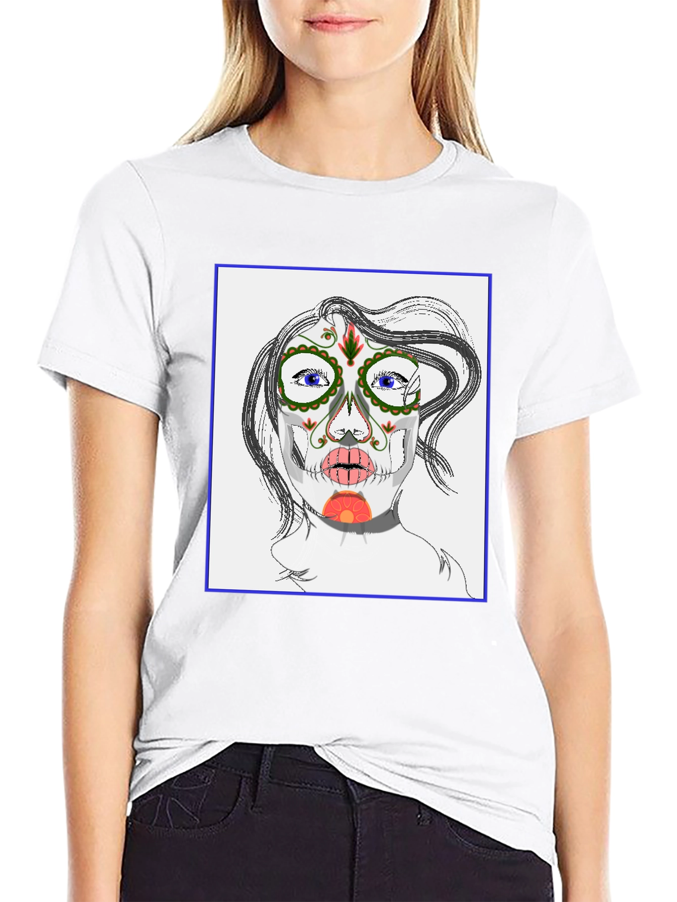 Sugar Skull Face Black T-Shirt