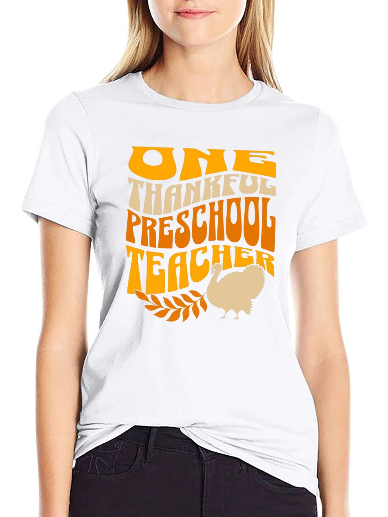 One Thankful Preschool Teacher Thanksgiving T-Shirt
