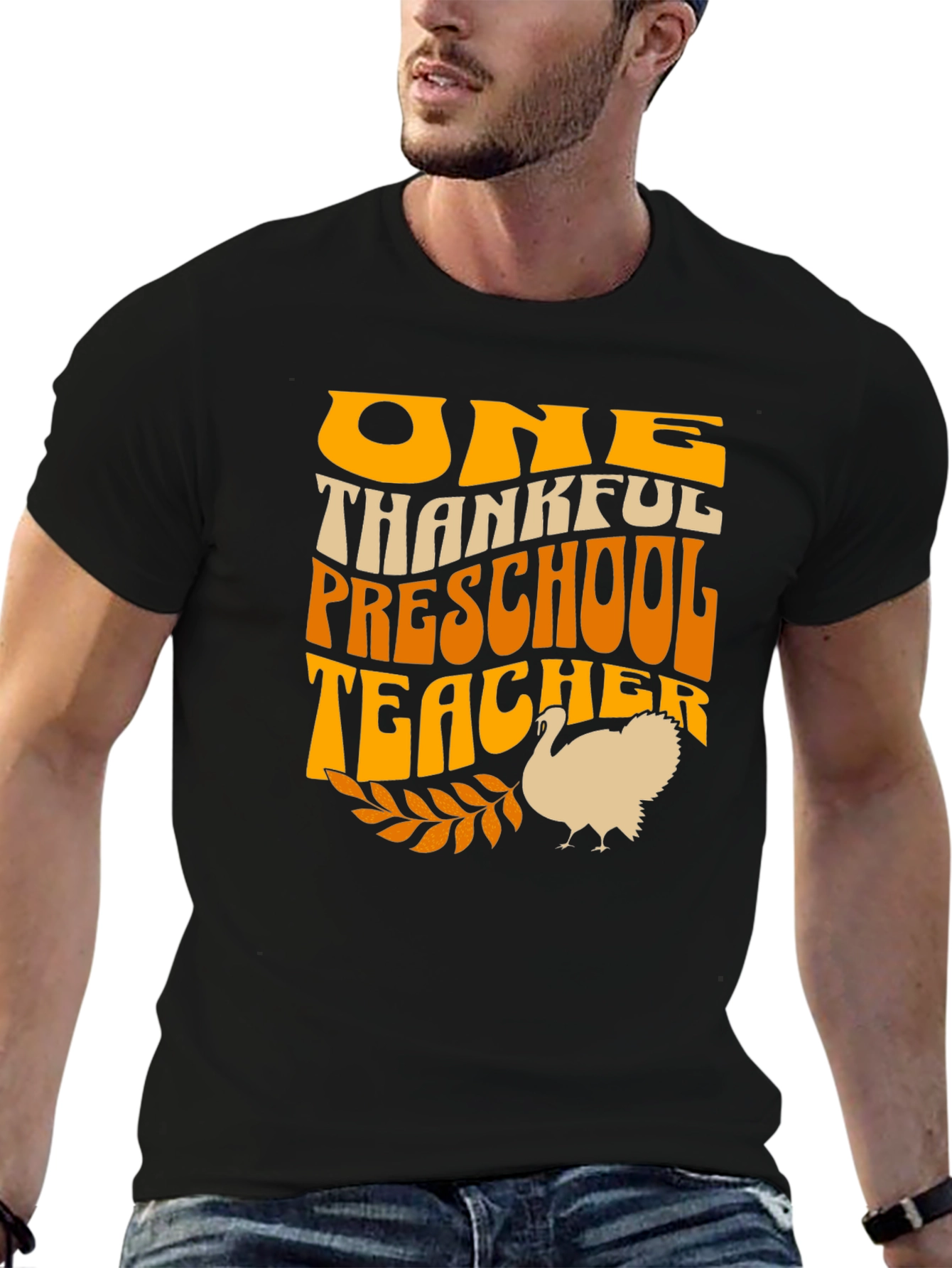 One Thankful Preschool Teacher Thanksgiving T-Shirt