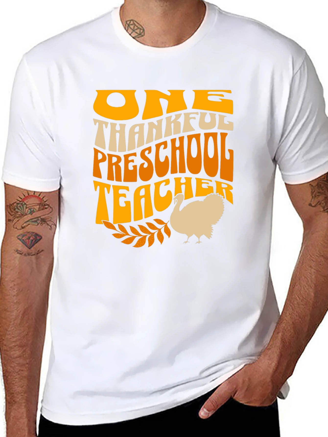 One Thankful Preschool Teacher Thanksgiving T-Shirt