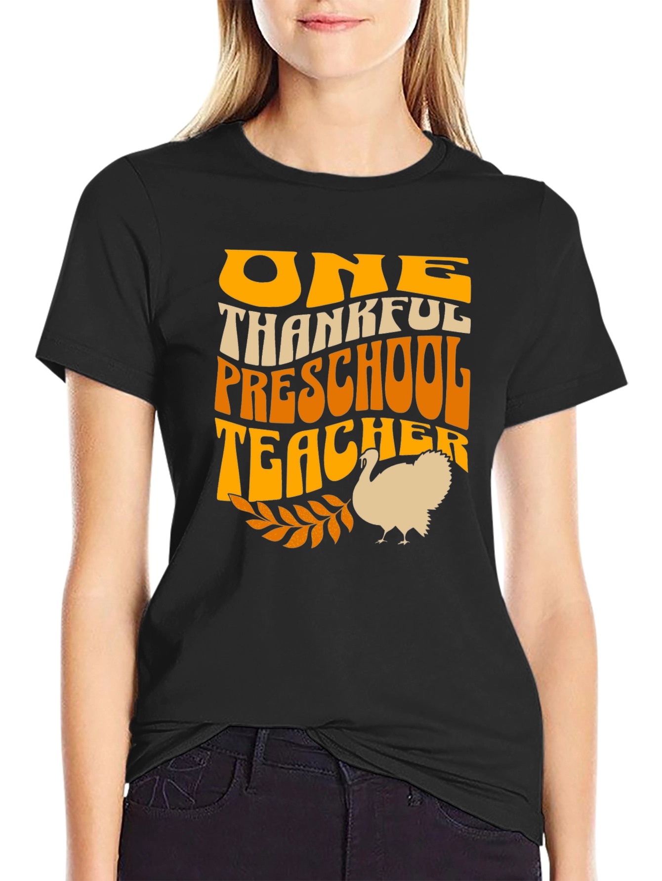 One Thankful Preschool Teacher Thanksgiving T-Shirt