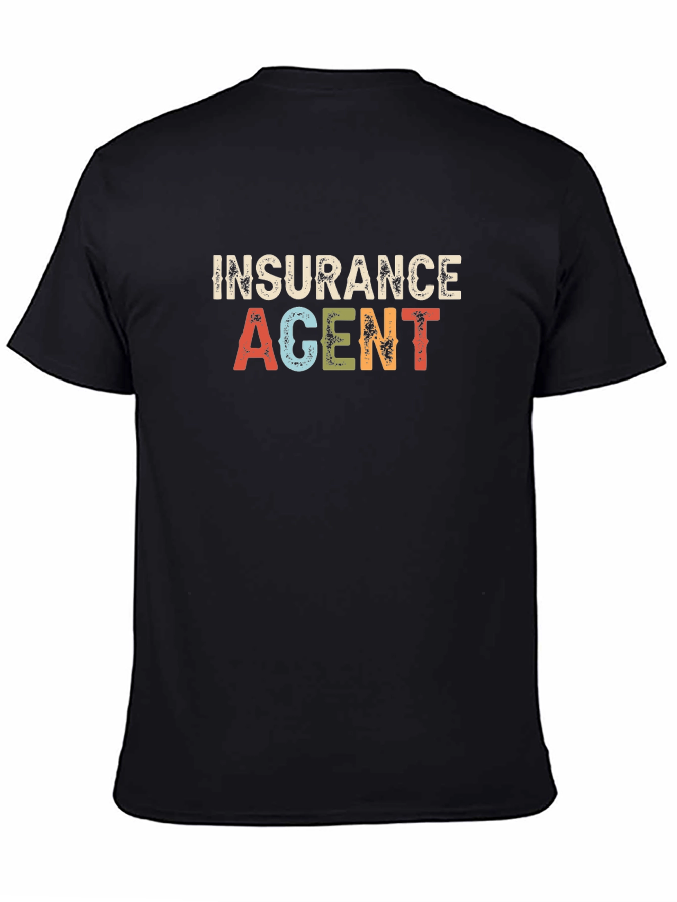 Insurance Agent Graphic Tee - Black Cotton Blend T-Shirt