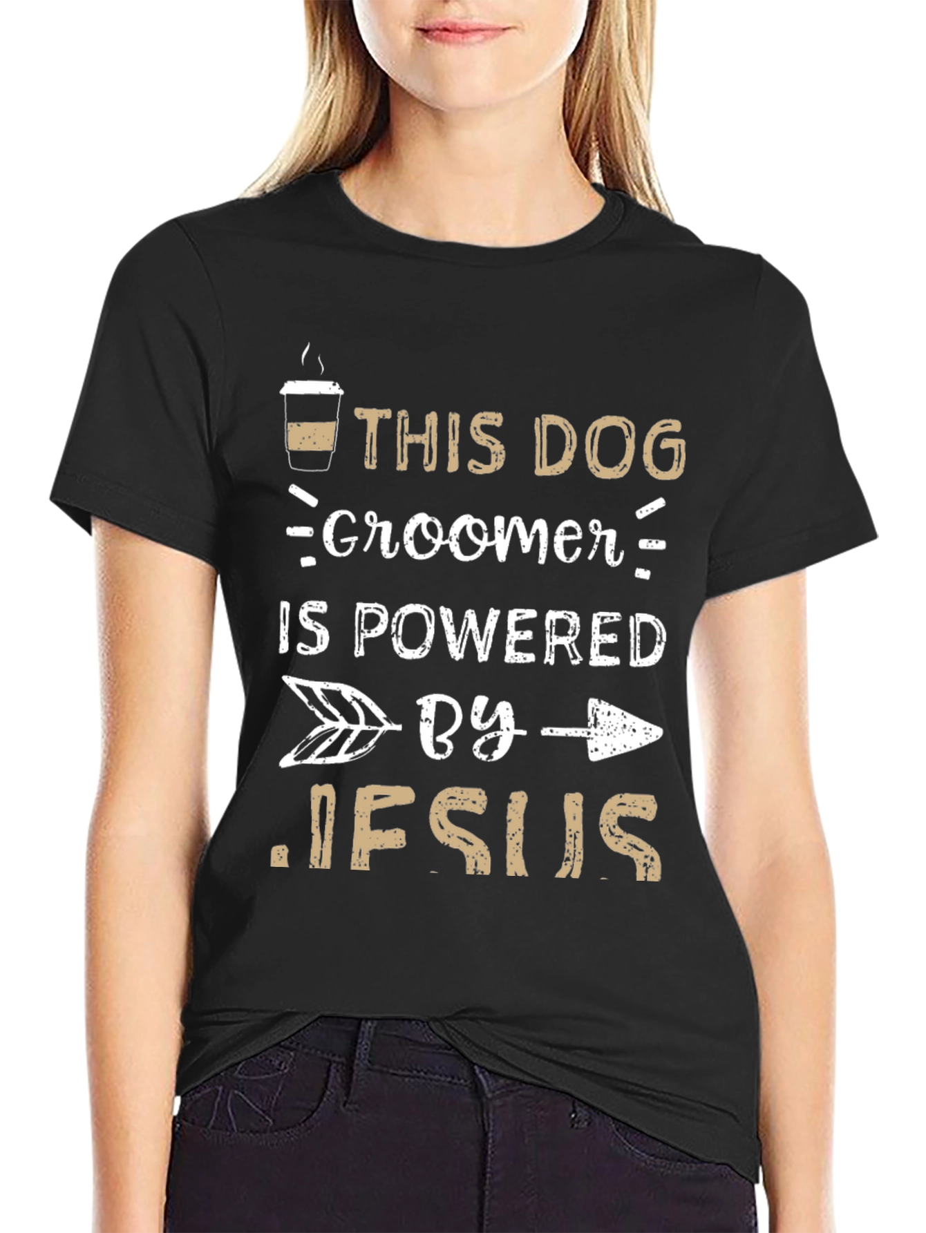 Dog Groomer Powered By Jesus T-Shirt