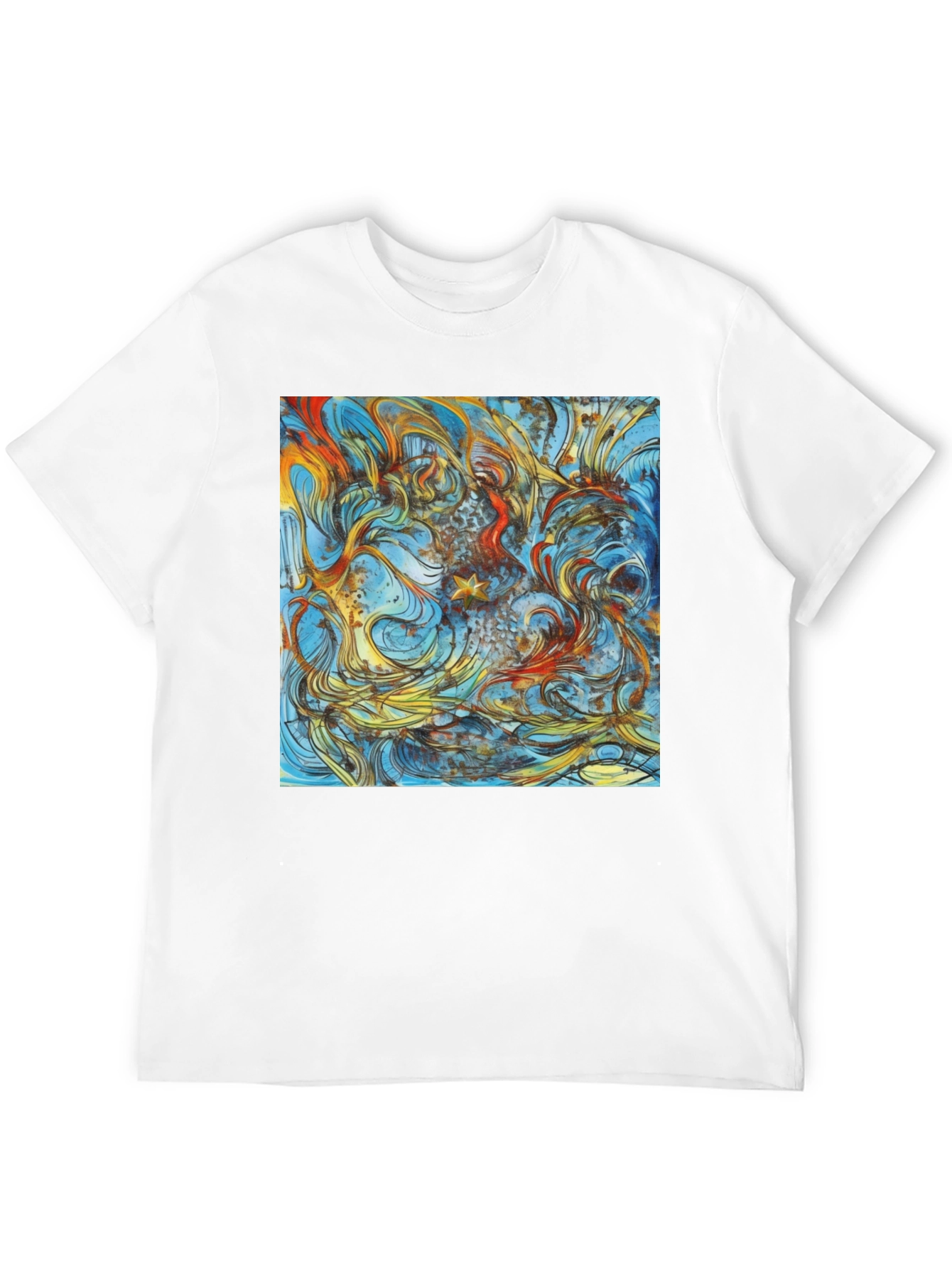 Abstract Art Print Black Tee - Unique Style