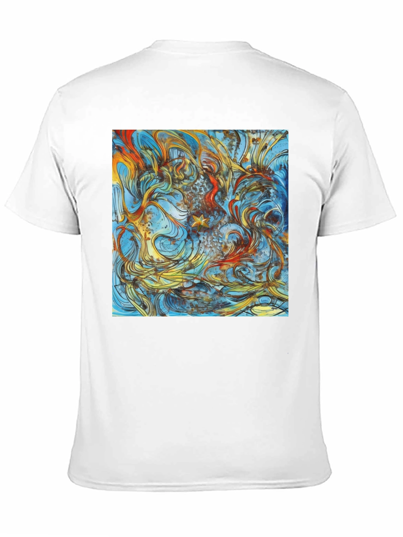 Abstract Art Print Black Tee - Unique Style