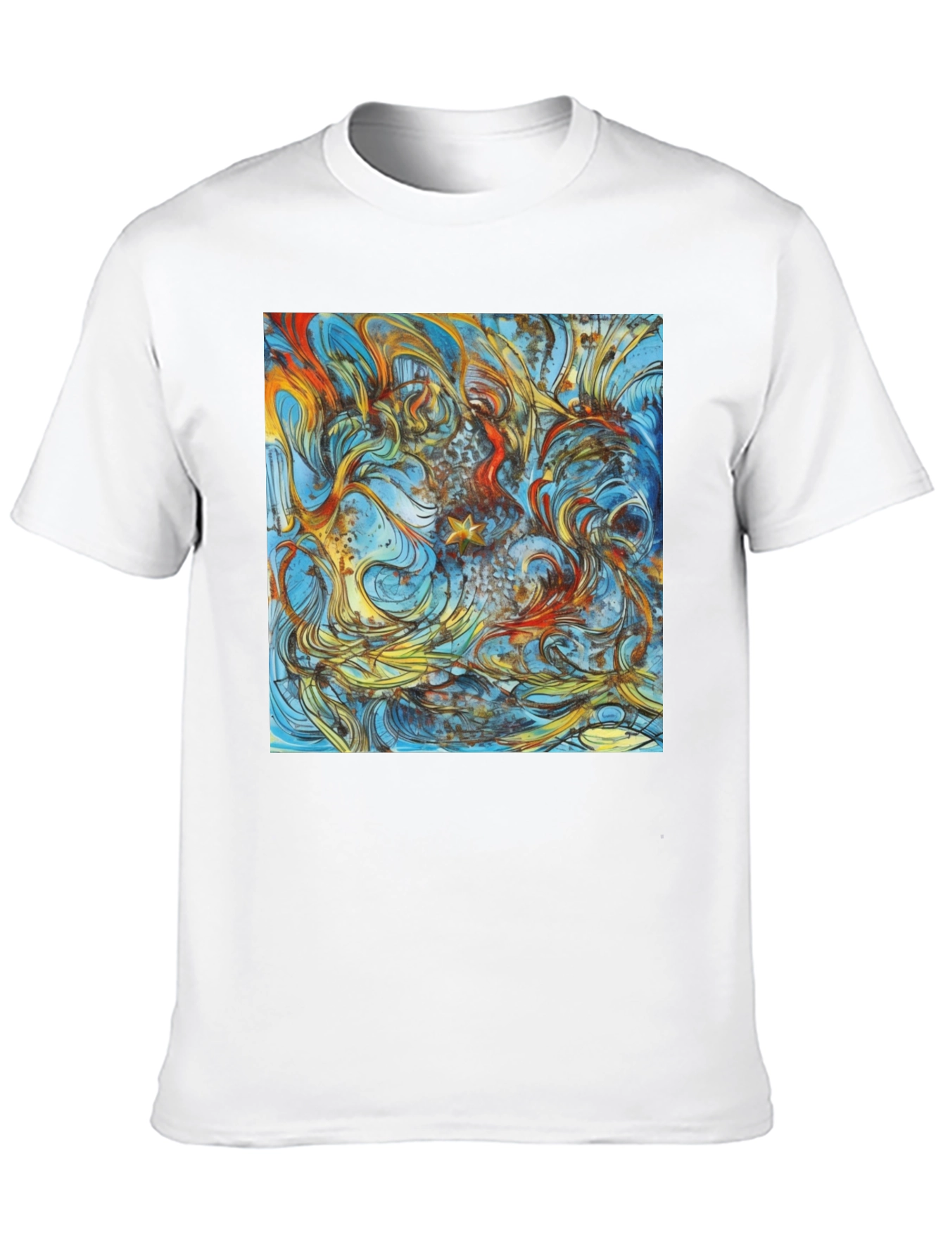 Abstract Art Print Black Tee - Unique Style