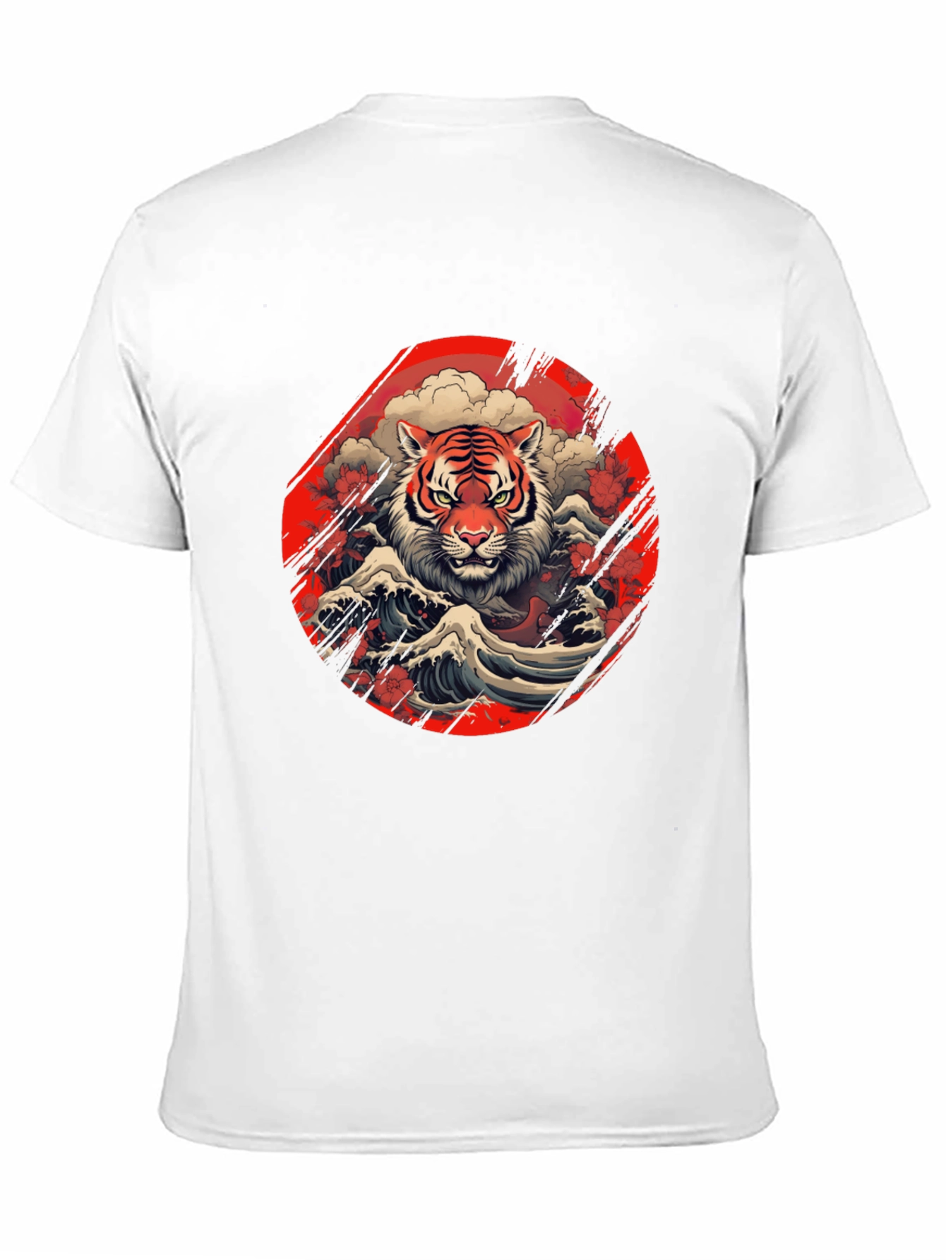 Tiger Wave Graphic Tee - Stylish Mens Black T-Shirt