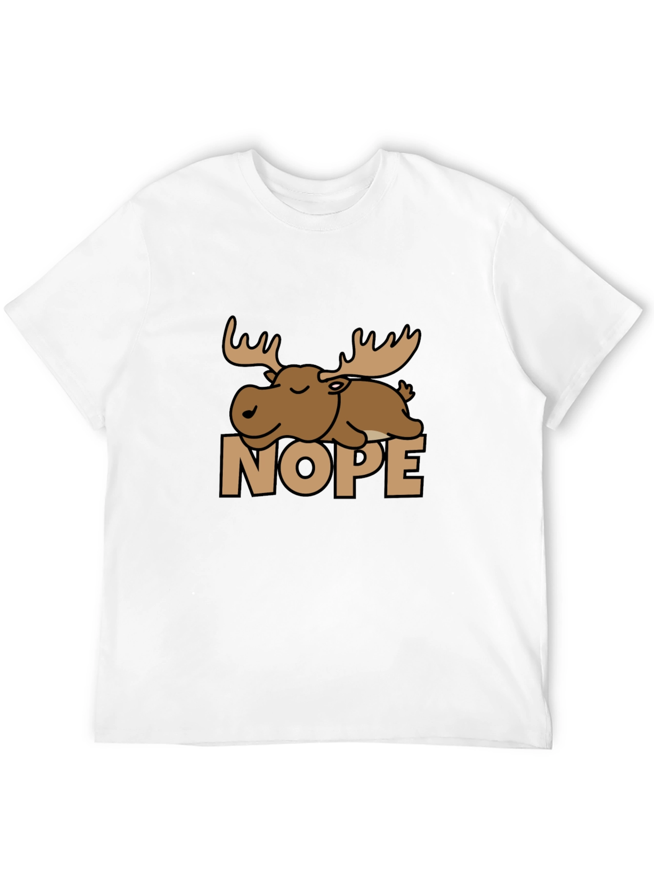 Nope Moose Graphic Tee - Comfy Black T-Shirt