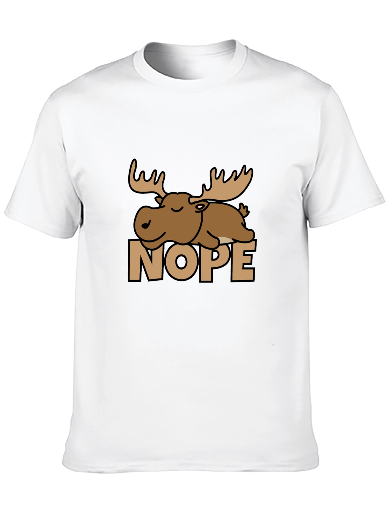 Nope Moose Graphic Tee - Comfy Black T-Shirt