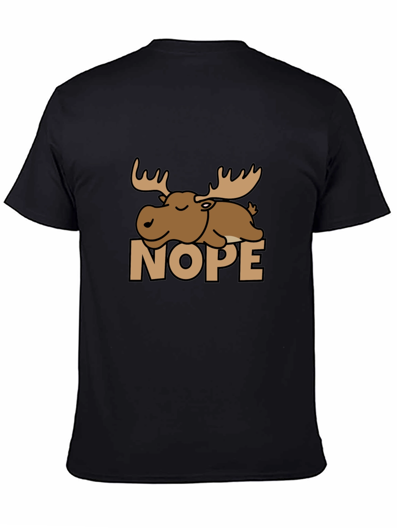 Nope Moose Graphic Tee - Comfy Black T-Shirt