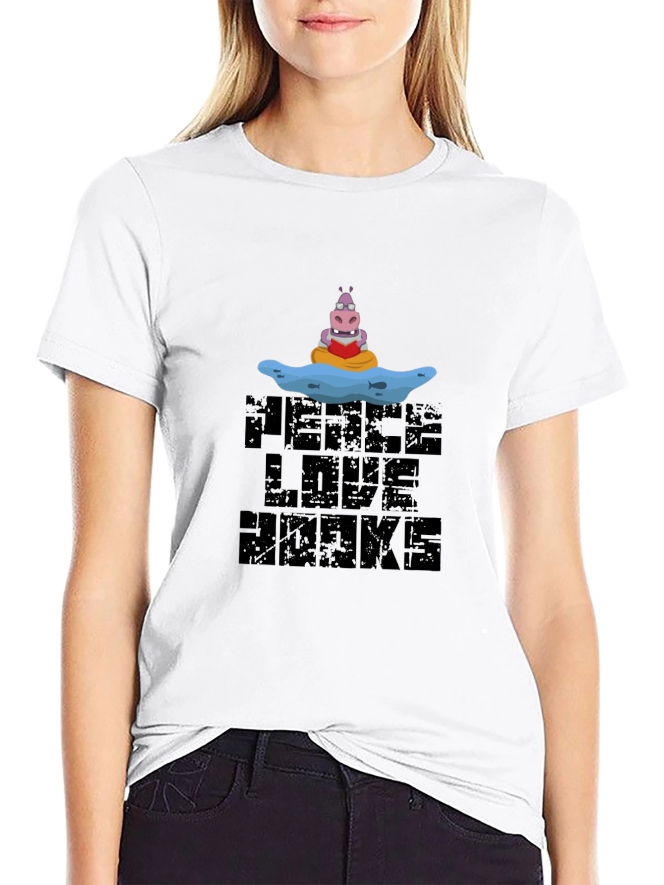 Peace Love Hawks Black Graphic Tee