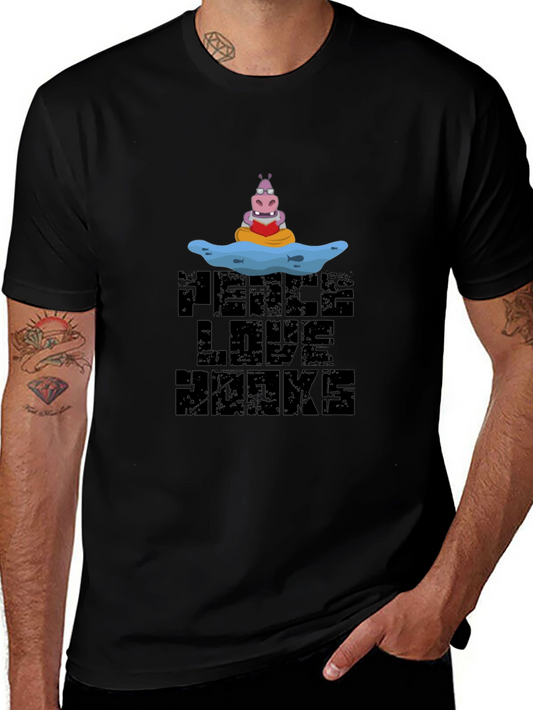 Peace Love Hawks Black Graphic Tee