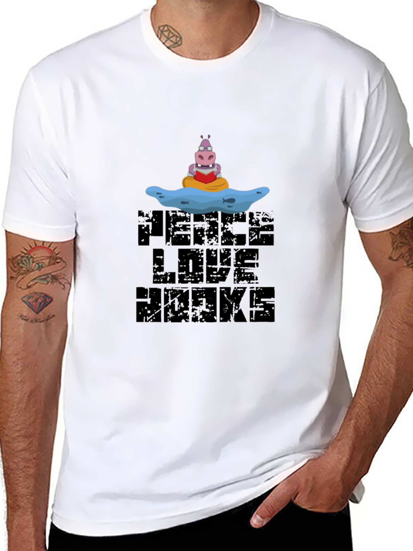 Peace Love Hawks Black Graphic Tee