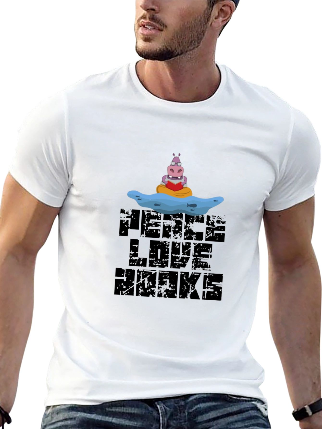 Peace Love Hawks Black Graphic Tee