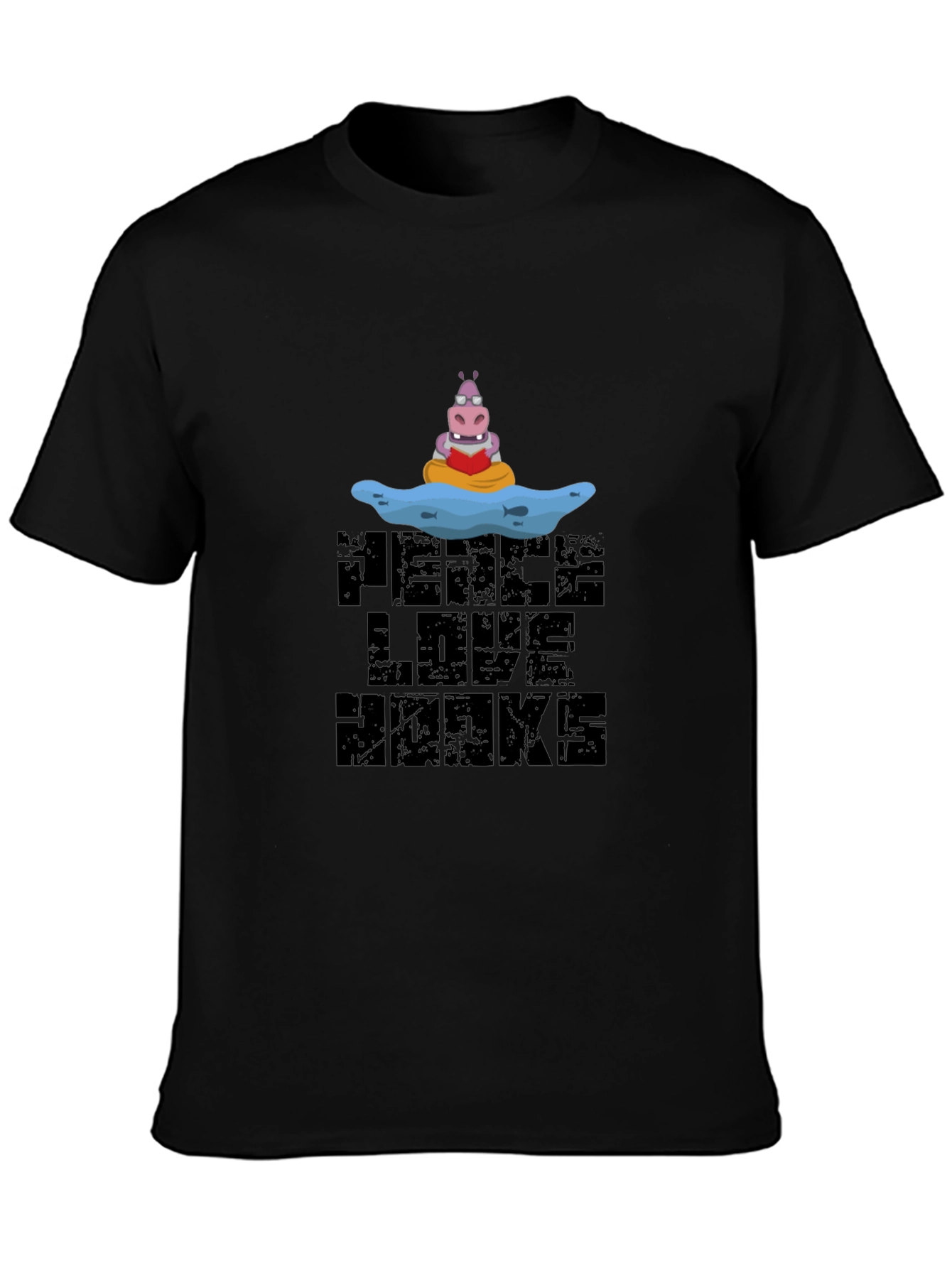 Peace Love Hawks Black Graphic Tee