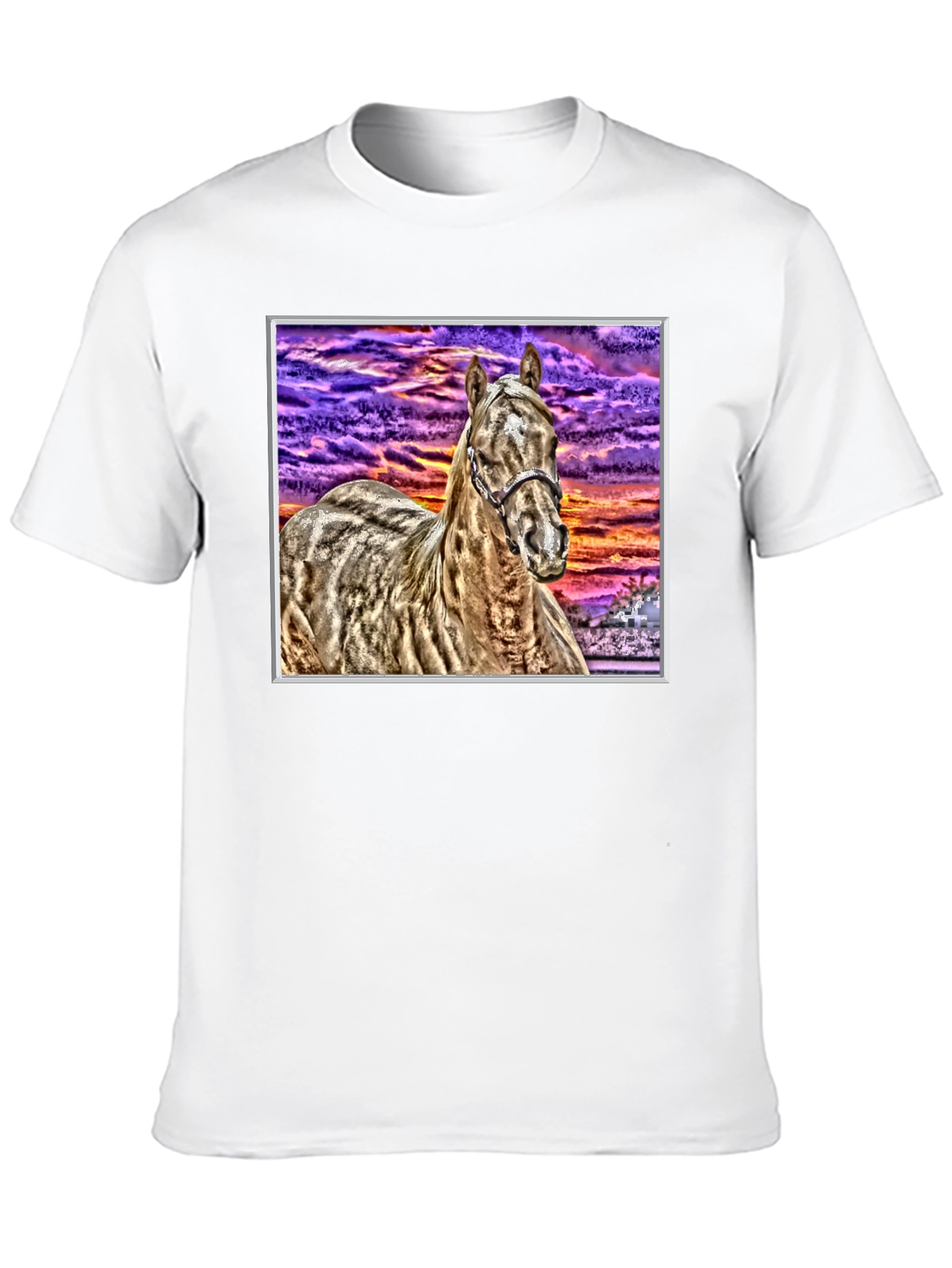 Horse Graphic Tee - Sunset Sky Black T-Shirt