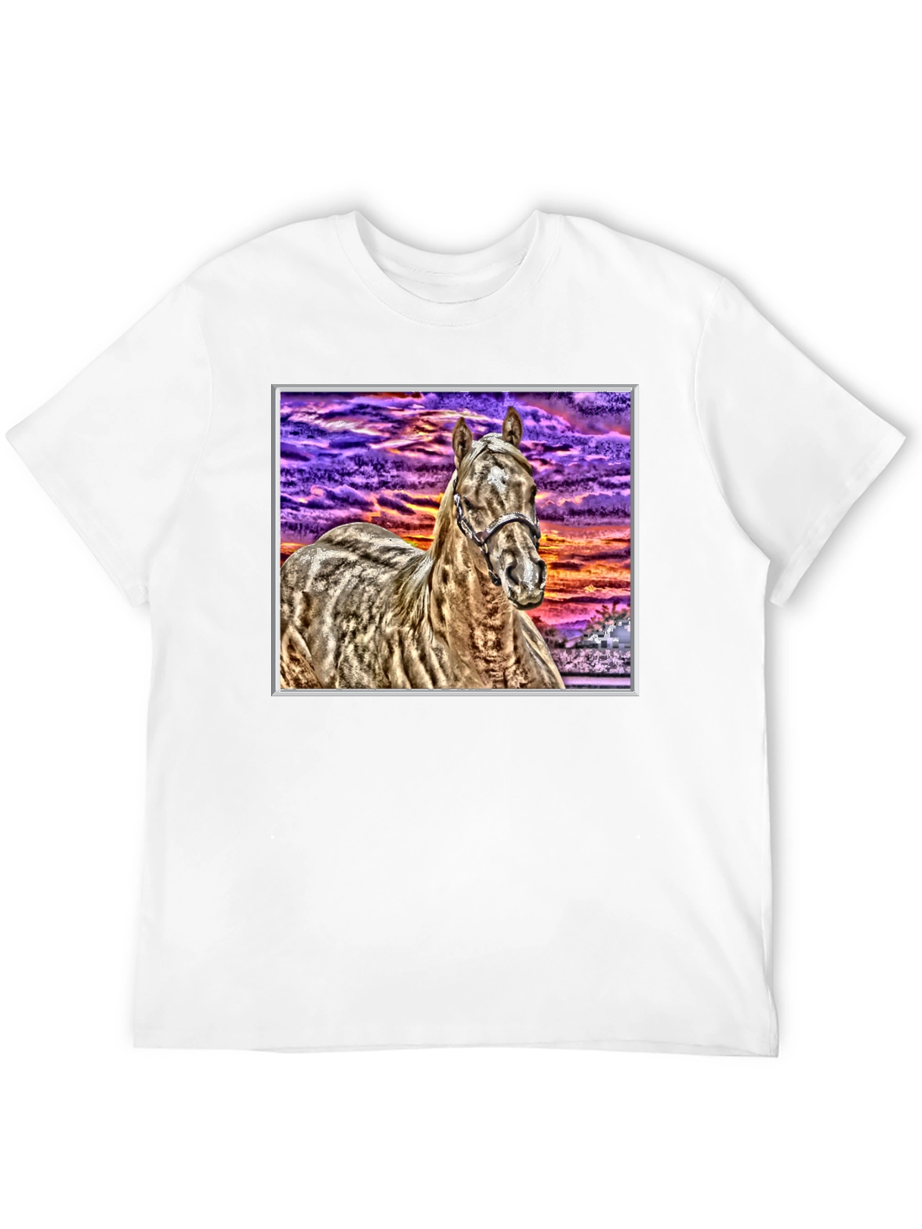 Horse Graphic Tee - Sunset Sky Black T-Shirt