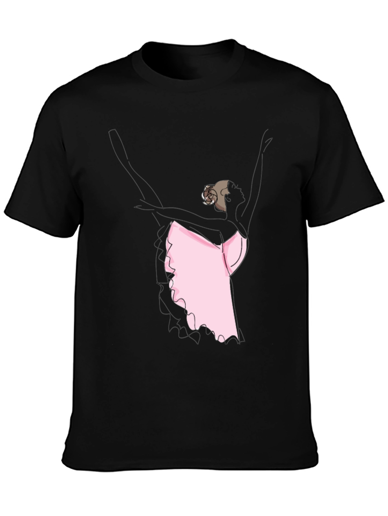 Ballerina Graphic Tee - Black Casual T-Shirt
