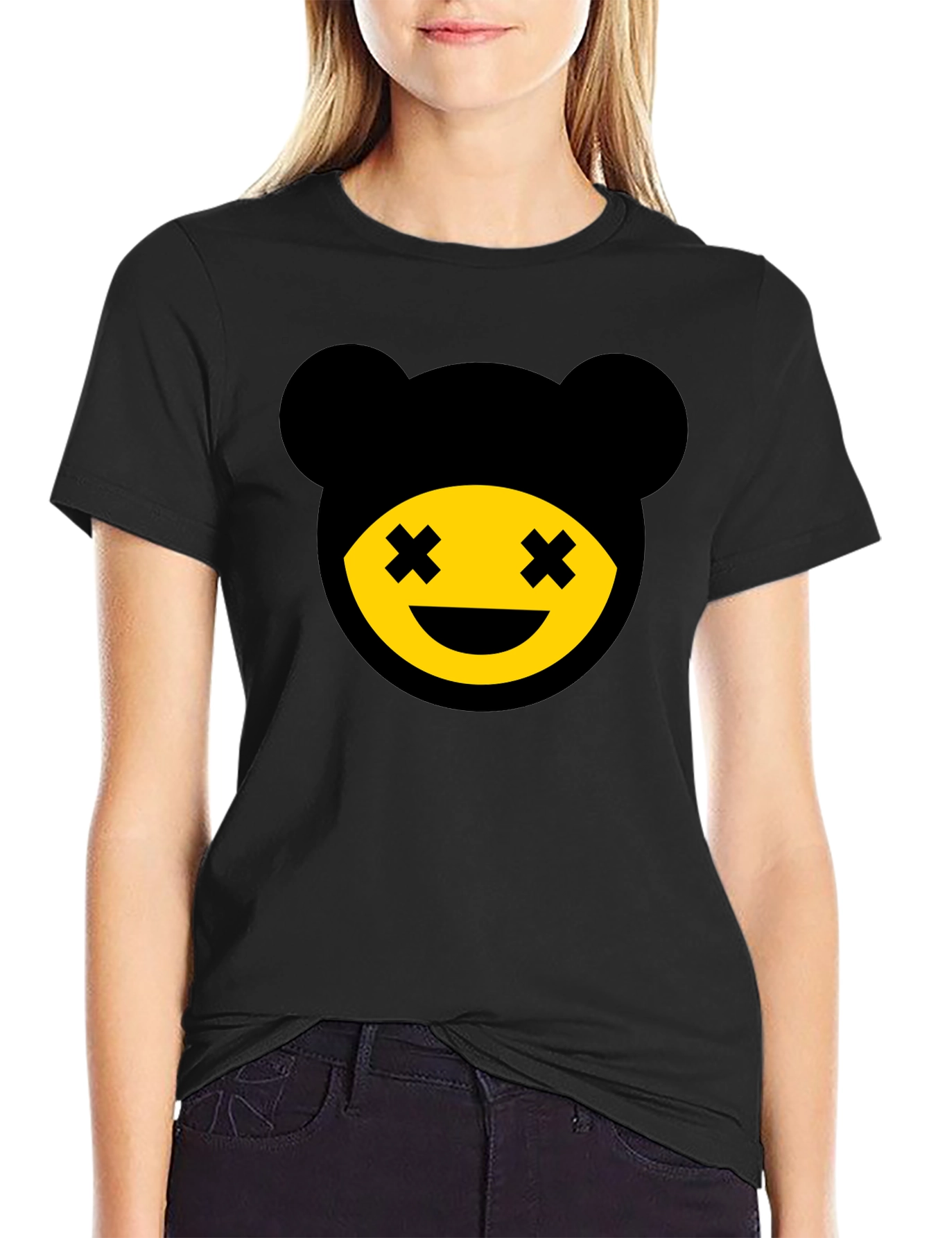 Graphic Bear Tee - Mens Black Crew Neck T-Shirt