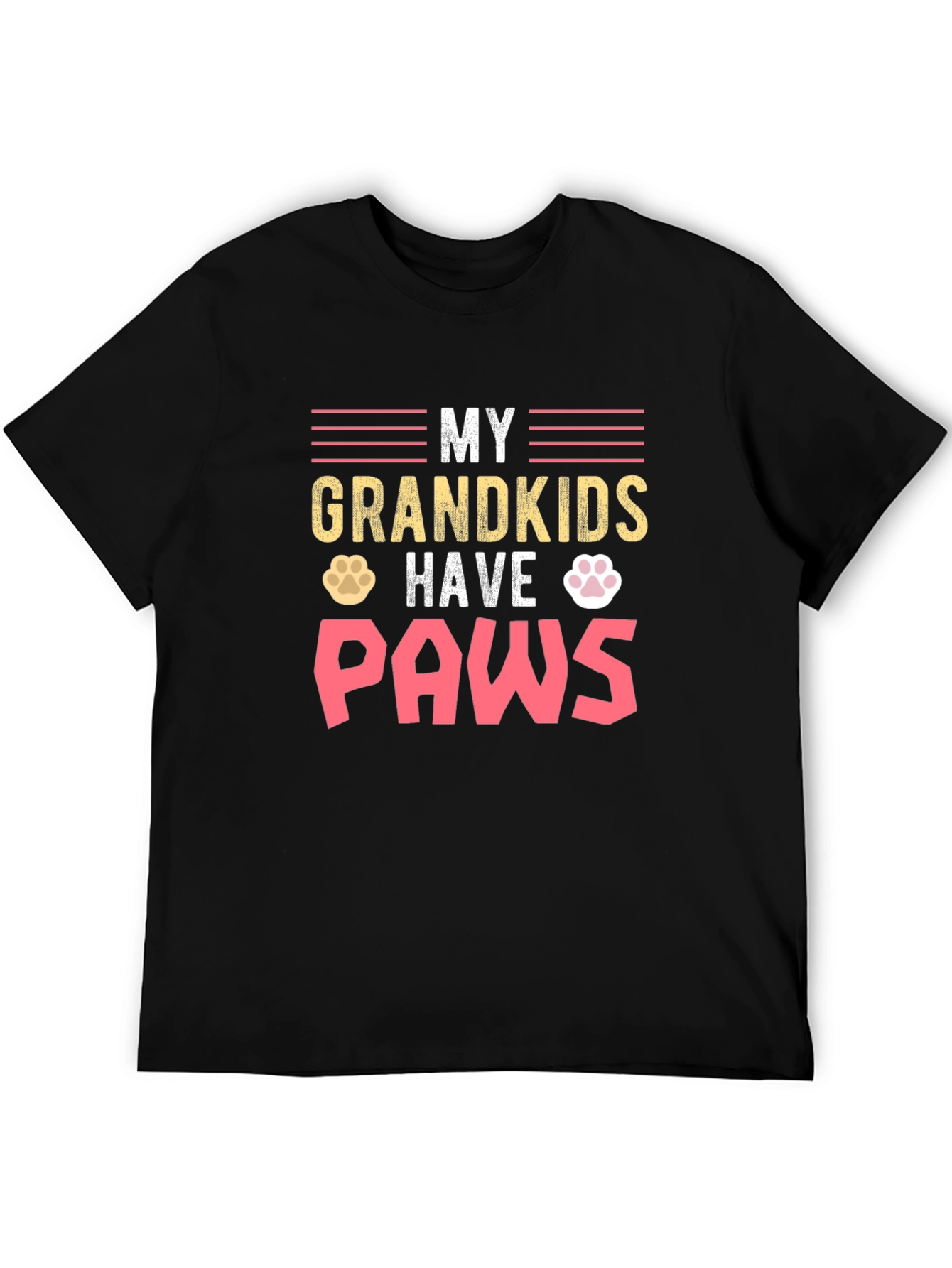My Grandkids Have Paws Black T-Shirt