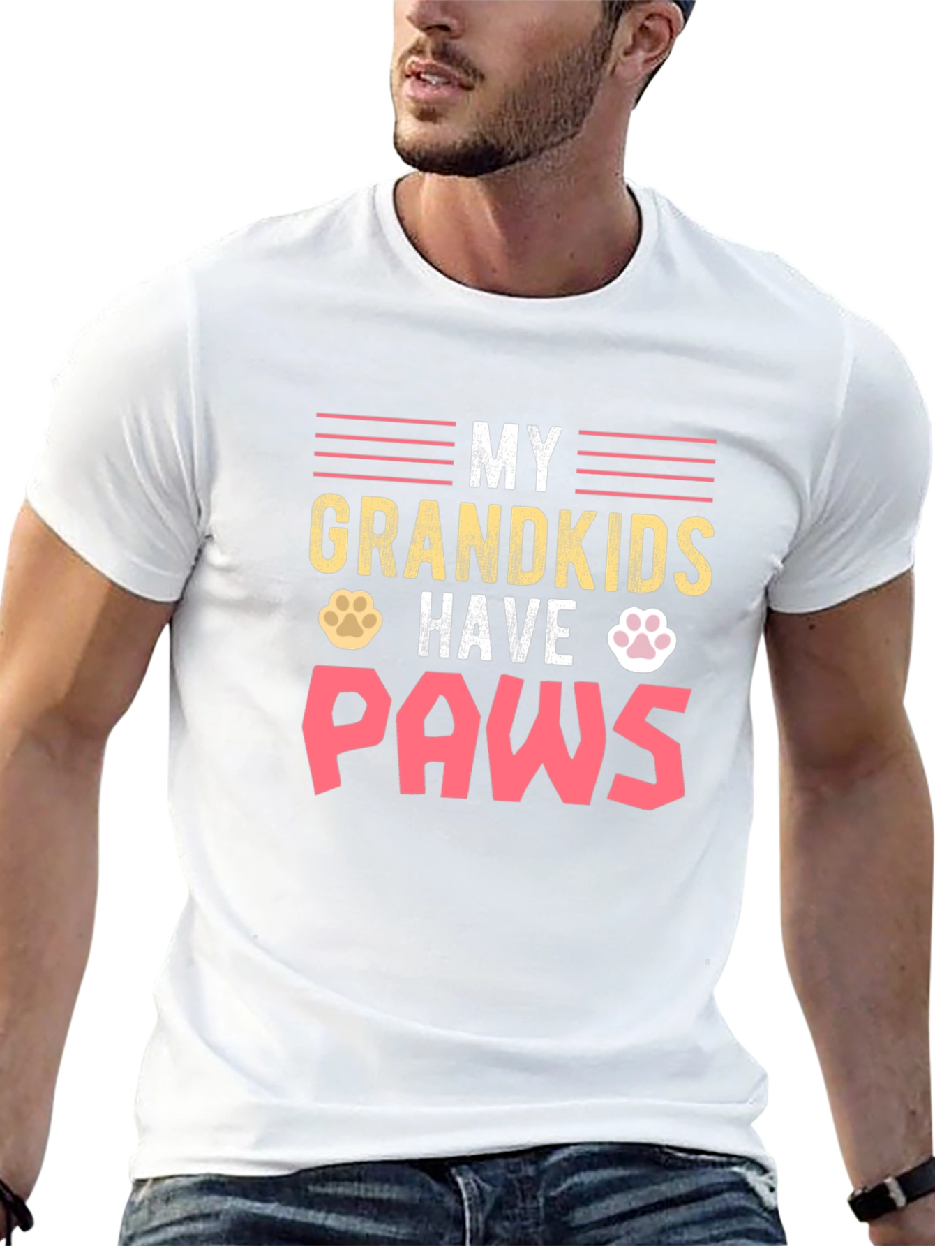 My Grandkids Have Paws Black T-Shirt