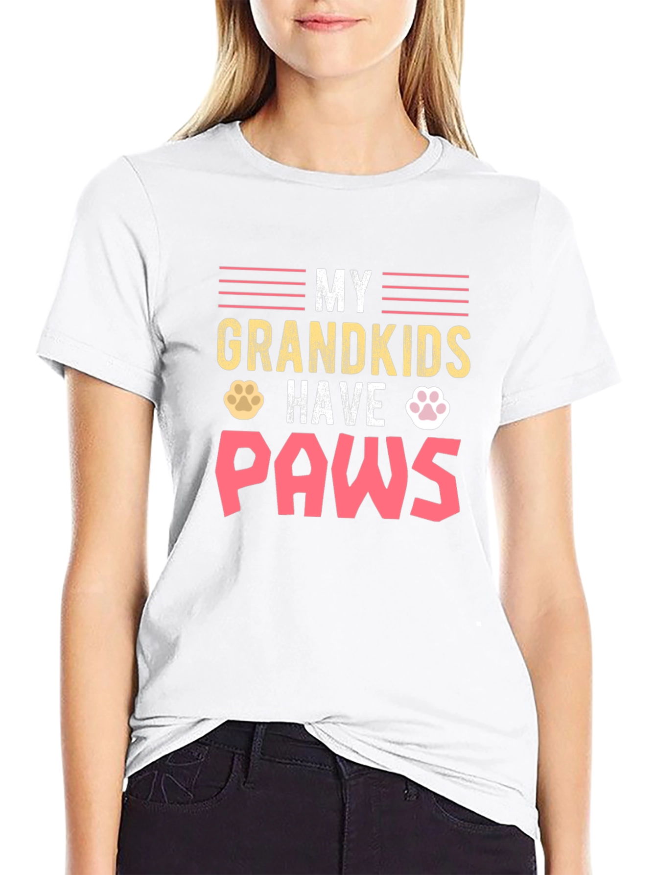 My Grandkids Have Paws Black T-Shirt