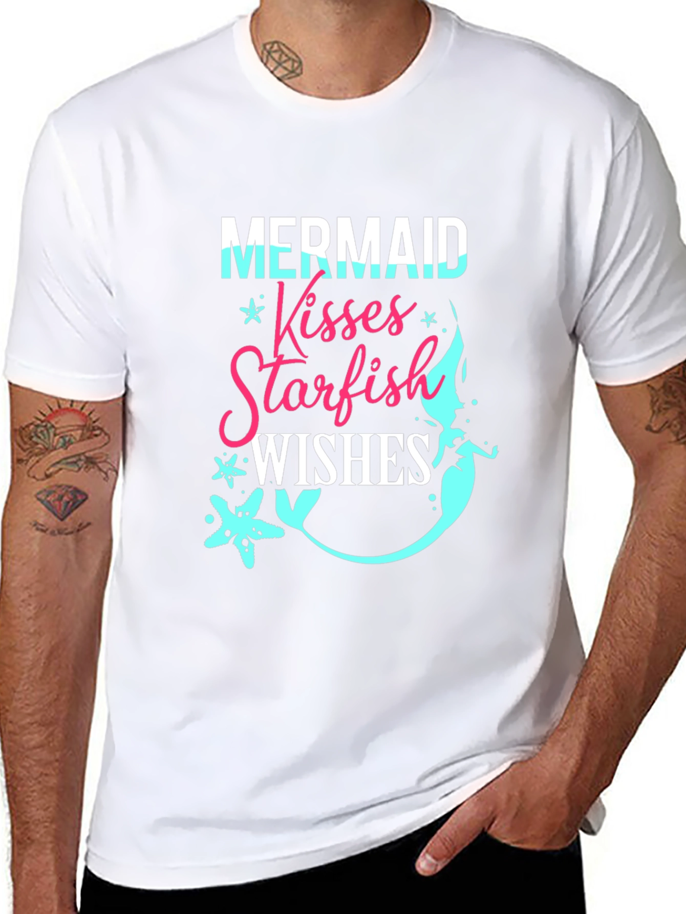 Mermaid Kisses Starfish Wishes Graphic T-Shirt