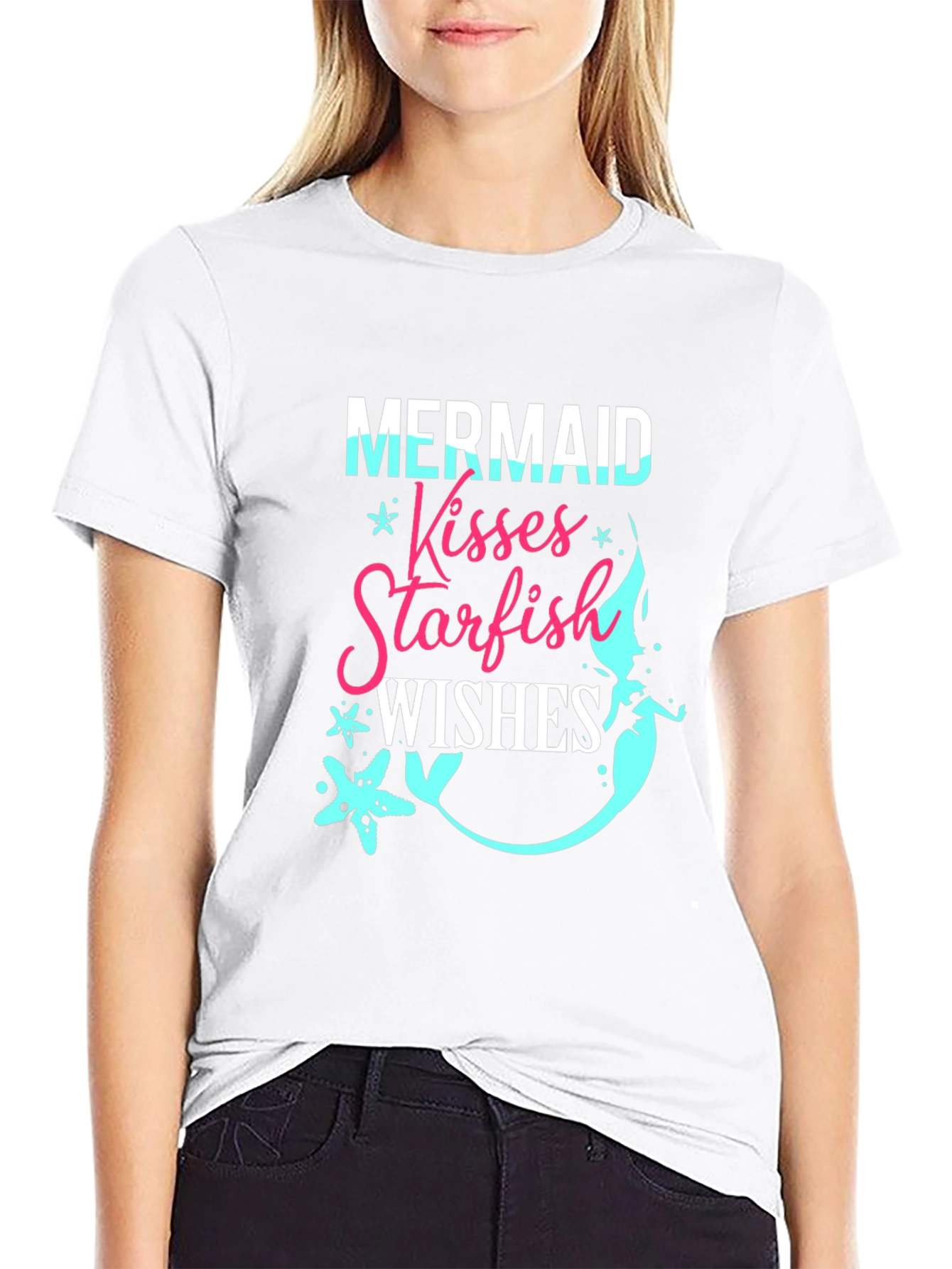 Mermaid Kisses Starfish Wishes Graphic T-Shirt