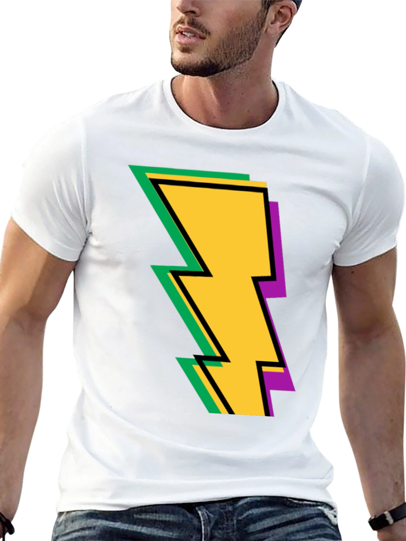 Lightning Bolt Graphic Tee - Bold and Stylish