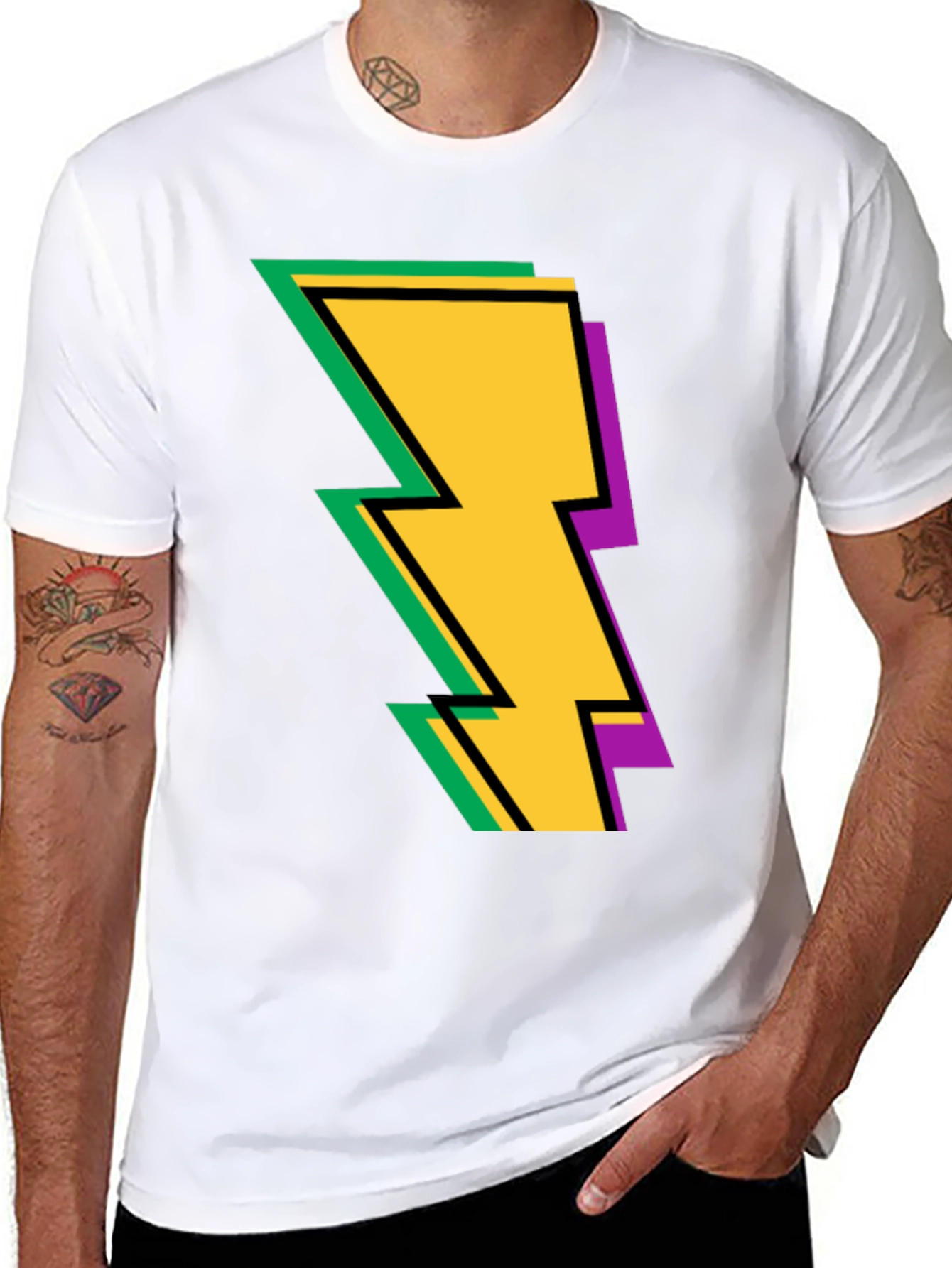 Lightning Bolt Graphic Tee - Bold and Stylish