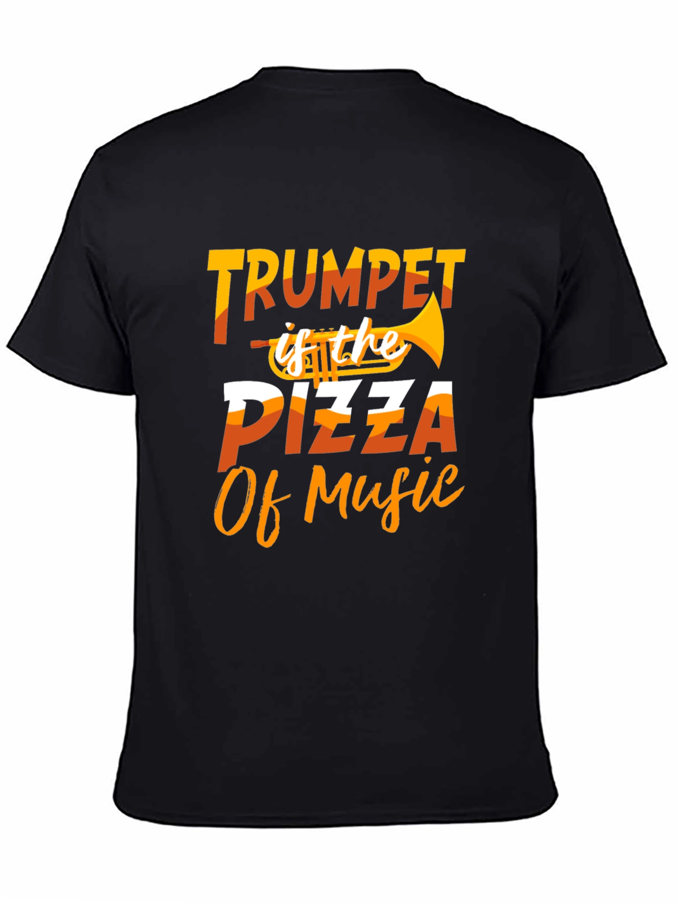 Trumpet Pizza Music T-Shirt - Funny Musician Tee