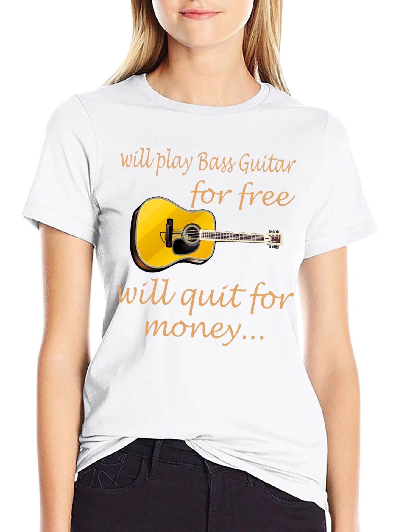 Bass Guitar Player T-Shirt: Will Play for Free
