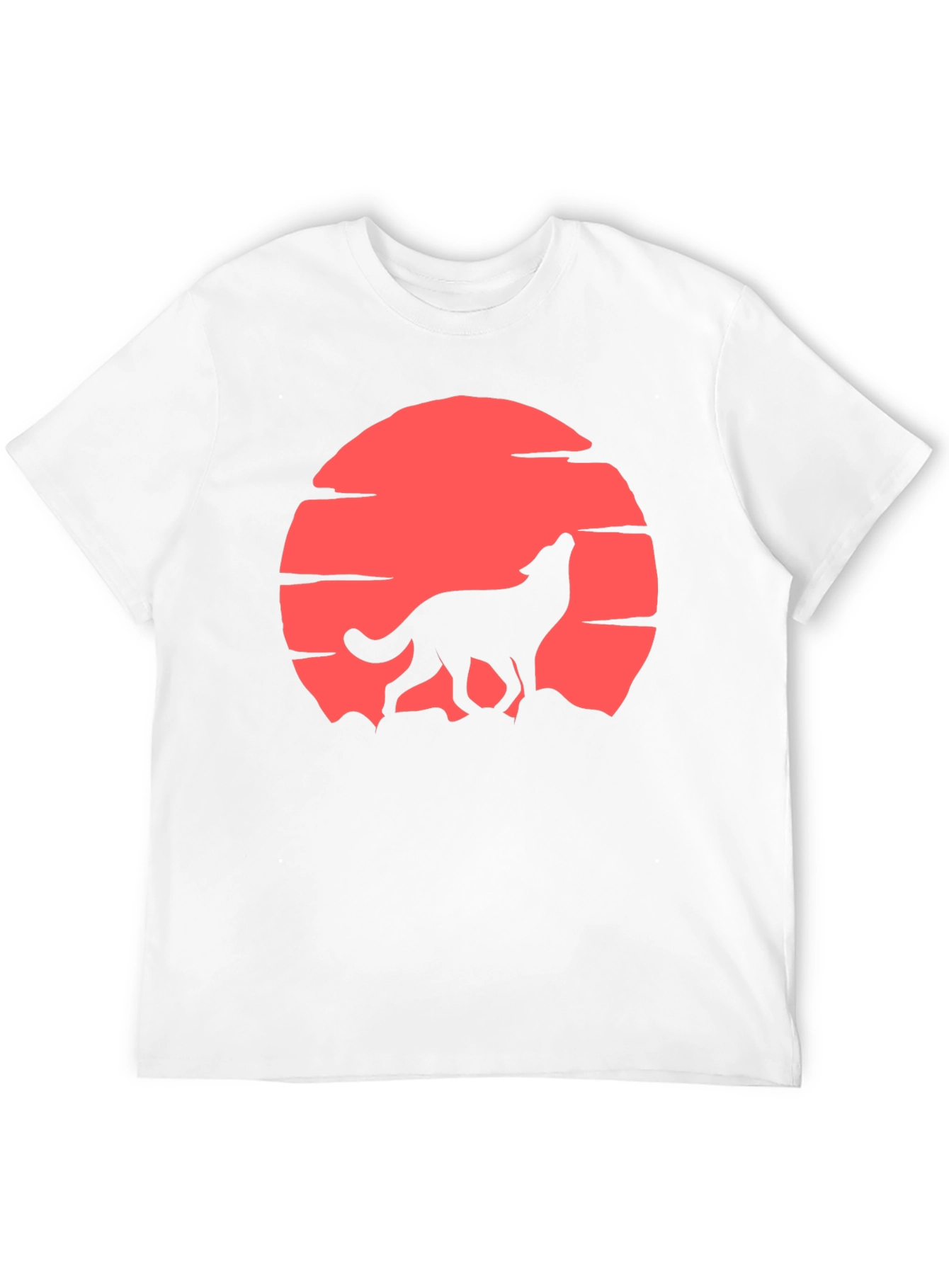 Wolf Howling at Red Moon T-Shirt - Graphic Tee