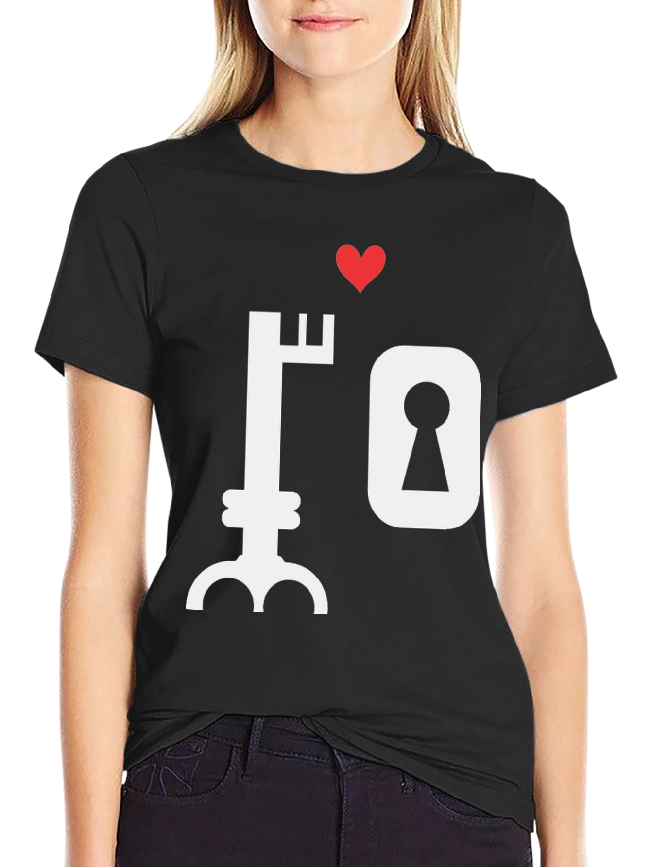 Key to My Heart Graphic T-Shirt - Black