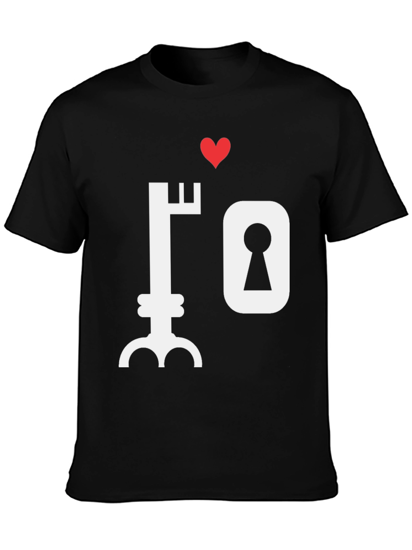 Key to My Heart Graphic T-Shirt - Black