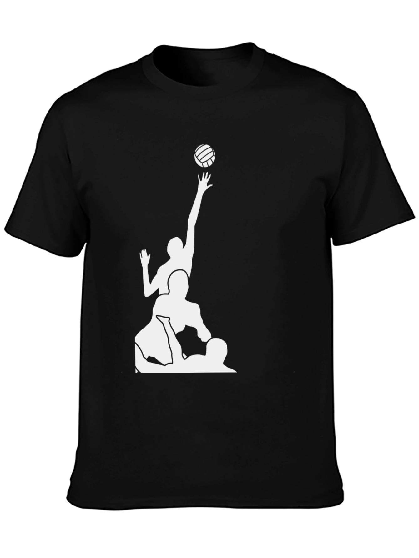 Volleyball Team Graphic T-Shirt - Black Cotton Tee