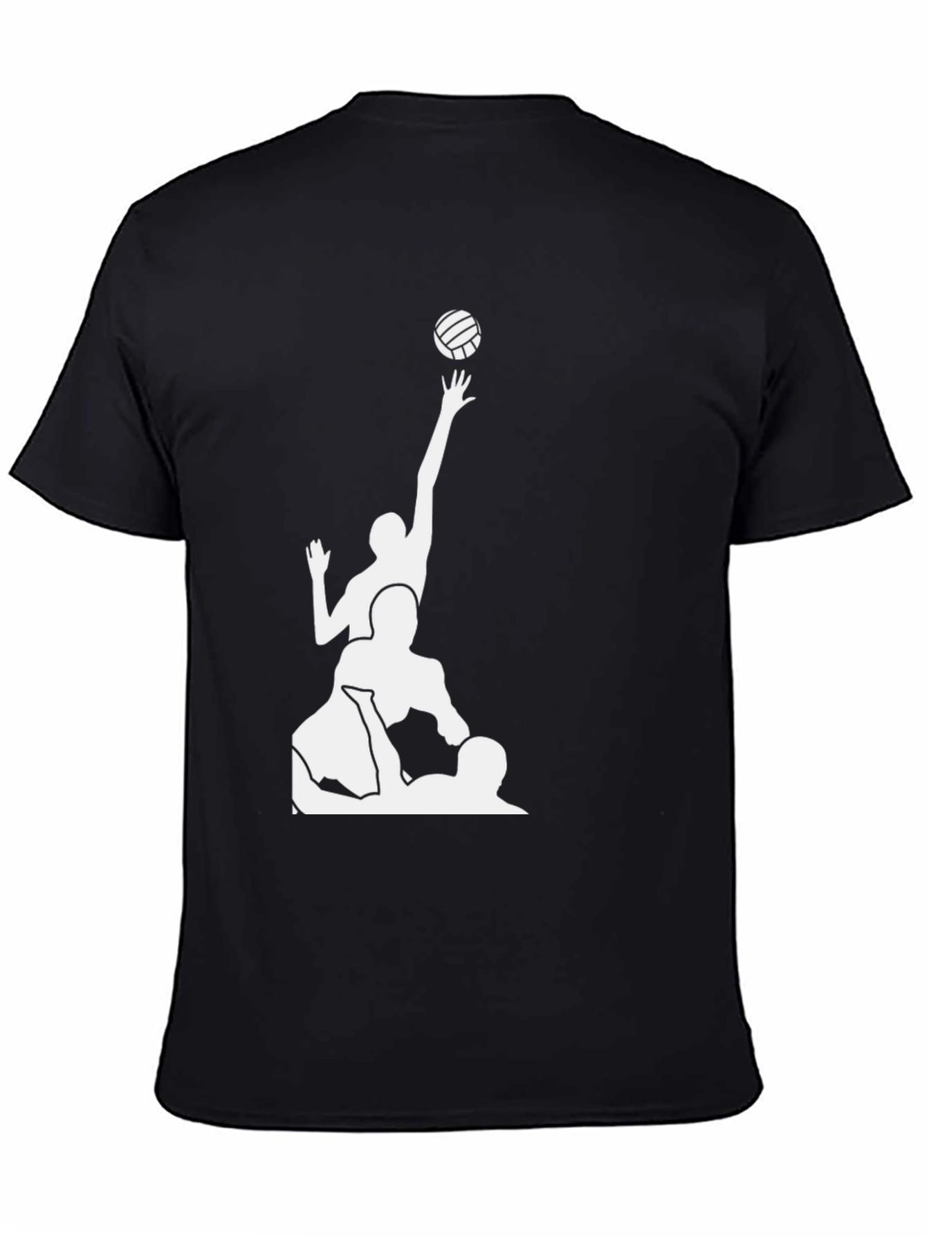 Volleyball Team Graphic T-Shirt - Black Cotton Tee