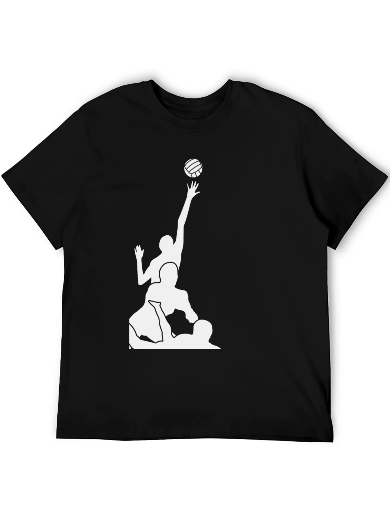 Volleyball Team Graphic T-Shirt - Black Cotton Tee