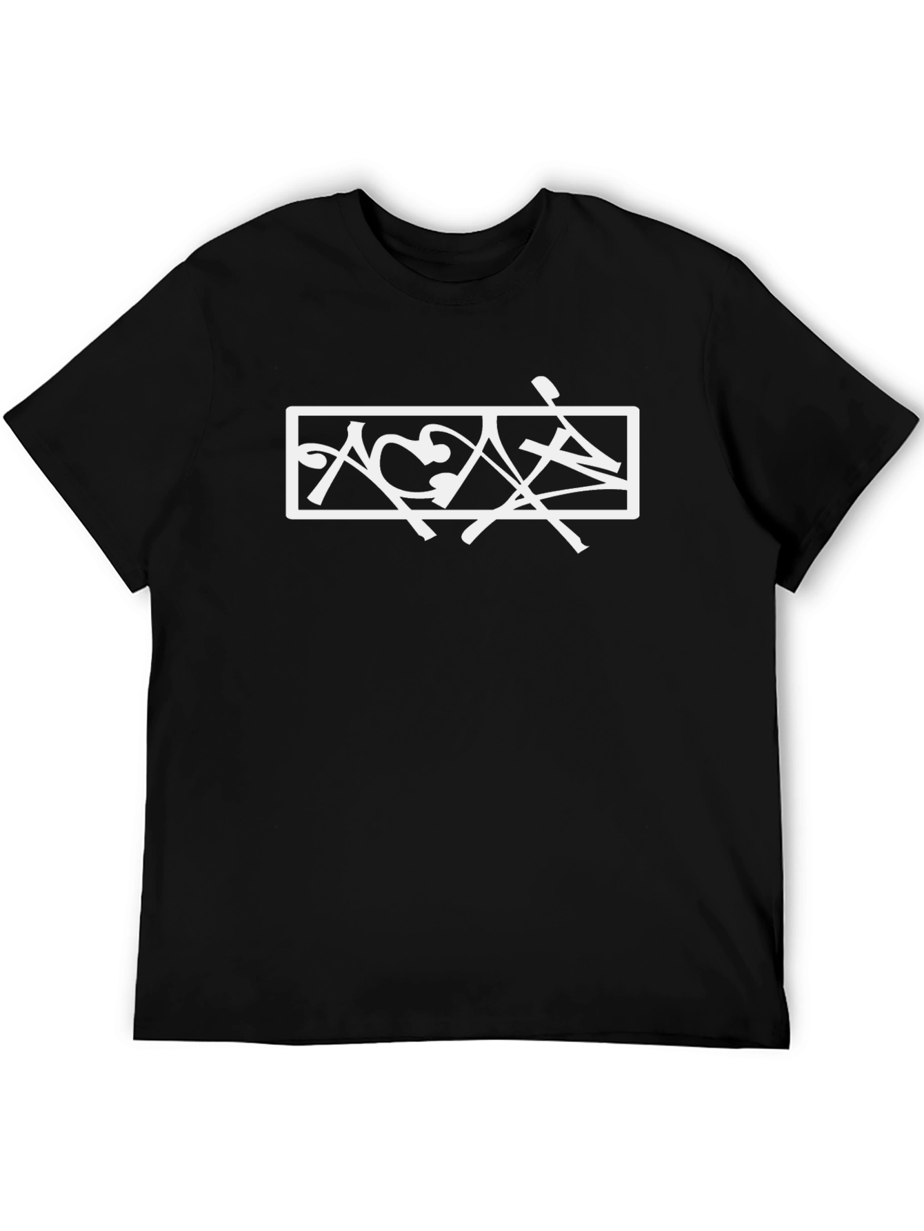 Abstract Graphic Tee - Stylish Black Cotton T-Shirt